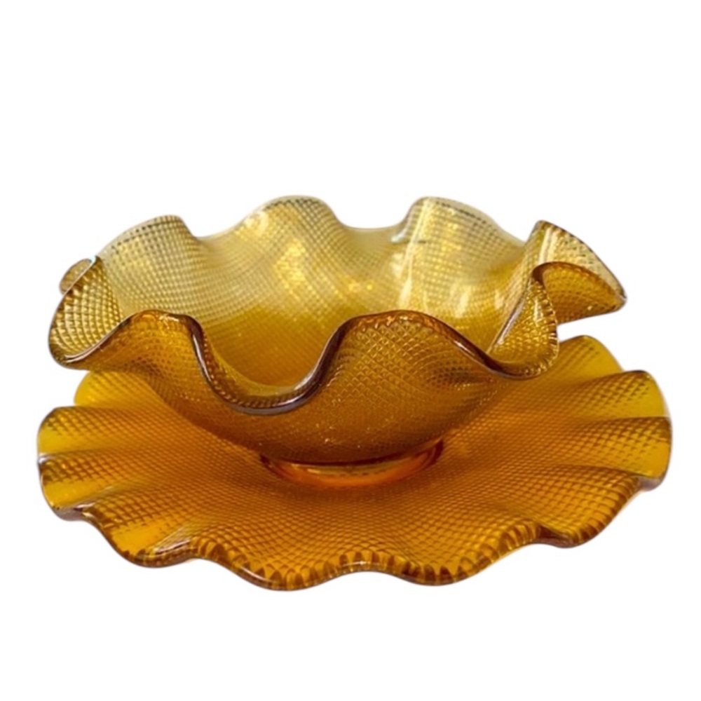 Italian Colony Glass Bowl and Underplate‎